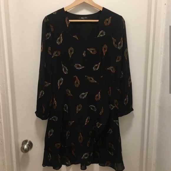 Madewell • Long-Sleeve Poppy Dress in Peacock Feathers - Picture 6 of 7